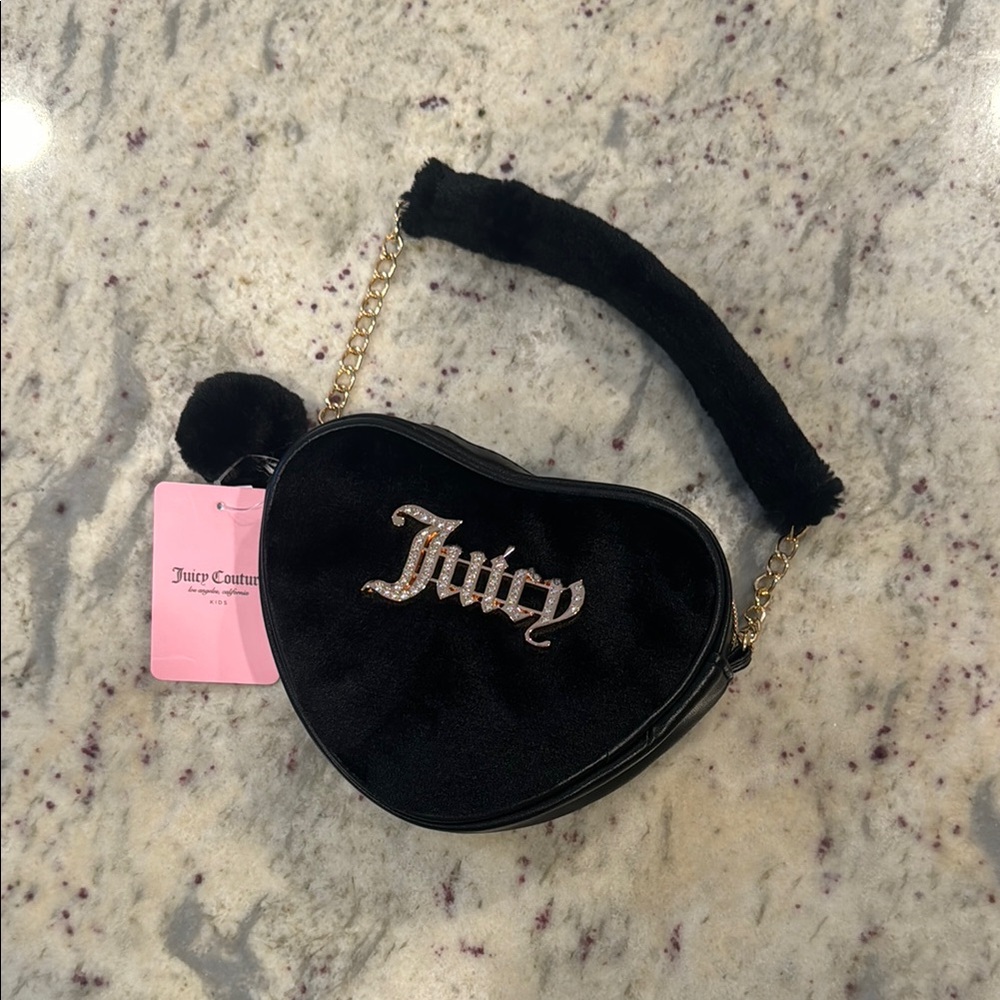 Juicy Couture Black and Gold Crossbody Heart Bag